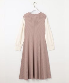 ANY SIS 【洗える】異素材コンビフレアニット ワンピース