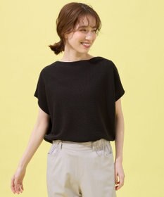 ANY 【洗濯機可/アンチピリング/UVカット】アクリルガーターフレンチスリーブニット