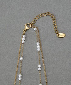 Phoebe 〈金属アレルギー対応〉レイヤードステーションパールネックレス　ゴールド　ステンレス