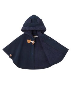 MIKI HOUSE HOT BISCUITS 【70-90cm】 お耳付きボアフリース ダッフルマント