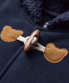 MIKI HOUSE HOT BISCUITS 【70-90cm】 お耳付きボアフリース ダッフルマント