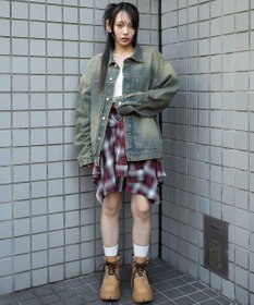 WEGO 【ユニセックス着用ITEM/MLサイズ展開】ヴィンテージライクBIGデニムジャケット
