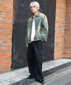 WEGO 【ユニセックス着用ITEM/MLサイズ展開】ヴィンテージライクBIGデニムジャケット