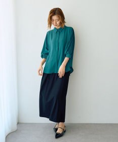 YECCA VECCA ラインプリーツスリーブシャツ