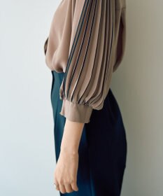 YECCA VECCA ラインプリーツスリーブシャツ