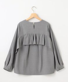 組曲 S 【KUMIKYOKU NAVY】ウーステッドライククロス フリルブラウス