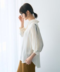 YECCA VECCA ラインプリーツスリーブシャツ