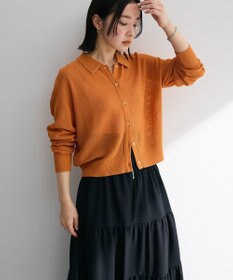 Green Parks 衿つきメッシュニットプルオーバー