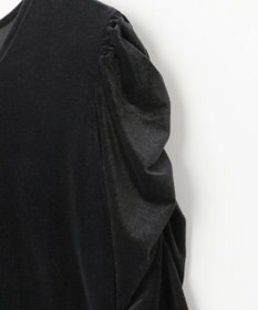 #Newans 【洗濯機可／ 前後着用可】 ギャザースリーブシアーベロアカーディガン