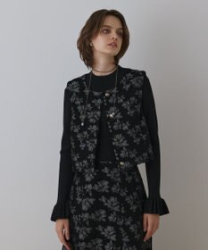 GRACE CONTINENTAL ラメフラワージャガードベスト