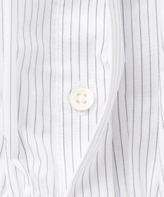 J.PRESS LADIES 【洗える】APESCO ストライプ バンドカラー ブラウス