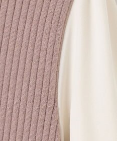 ANY SIS 【洗える】異素材コンビフレアニット ワンピース