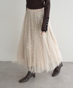 YECCA VECCA スパンコール×チュールスカート