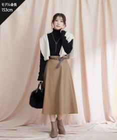 Tiaclasse 【洗える】ウール調フレアスカート