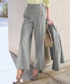 23区 S 【VERY・Oggi掲載】TWギャバジン ワイドパンツ ライトグレー系