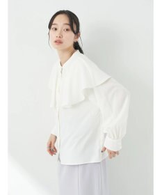 earth music&ecology ケープカラーブラウス