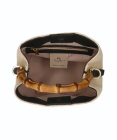 INTER-CHAUSSURES 【LORISTELLA】バンブーハンドルラフィアバケットバッグ