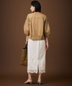 自由区 【羽織れる・涼やか・軽い】エアリーコットンリップボリュームスリーブ ブラウス