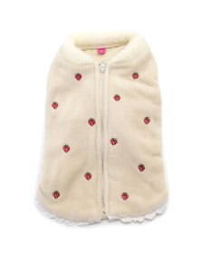 PET PARADISE ペットパラダイス 背中開き ベスト 苺 刺繍 小型犬