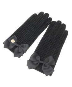 Maison de FLEUR ツイードリボングローブ