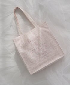 Maison de FLEUR ツイードロゴ刺繍スクエアトートバッグ