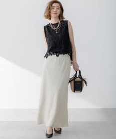 23区 【吸水速乾/防シワ】ジョーゼットサテン ナロー スカート