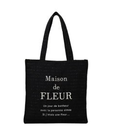 Maison de FLEUR ツイードロゴ刺繍スクエアトートバッグ