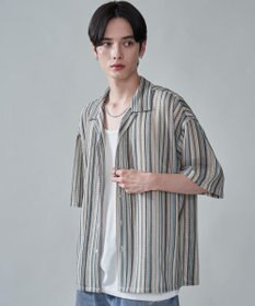 WEGO ストライプメッシュBIGシャツ（SS）