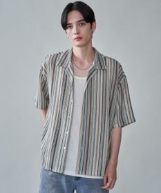 WEGO ストライプメッシュBIGシャツ（SS）