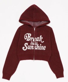 WEGO フラッフィーグラフィックジャガードニットZIPパーカー