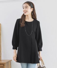 Tiaclasse L 【洗える】アシンメトリ―タックチュニック