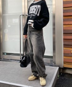 WEGO ラインリブフラッフィーショートニット