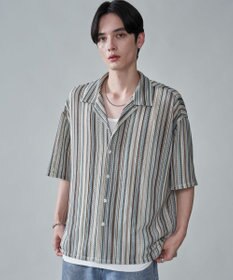 WEGO ストライプメッシュBIGシャツ（SS）