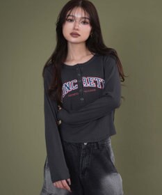 WEGO キーネックロゴトップ