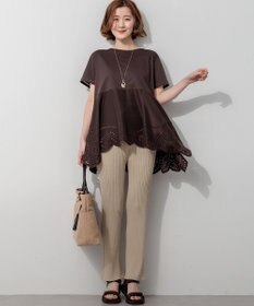 23区 【SLOW/一部店舗限定】ホールガーメント リブニット パンツ