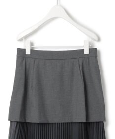 ICB 【洗える】LooseWeave ドッキングプリーツスカート