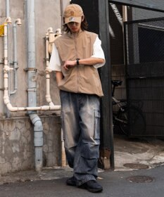 WEGO 【ユニセックス着用ITEM】デニムイージーカーゴパンツ