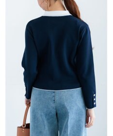 Te chichi 総針衿付きジャケットカーディガン