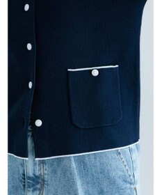 Te chichi 総針衿付きジャケットカーディガン