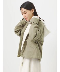 earth music&ecology パーカー付きミリタリーブルゾン