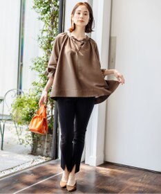 組曲 S 【洗える・涼感】シアーボイルギャザー ブラウス