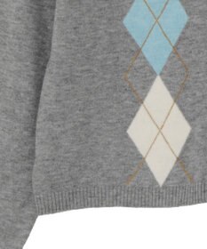 earth music&ecology 【予約】襟付きアーガイルニットカーディガン