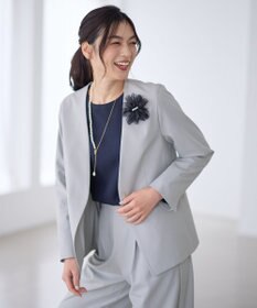 ANY L イージーケアライトストレッチノーカラージャケット