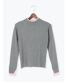 Te chichi 配色レイヤードリブニットプルオーバー