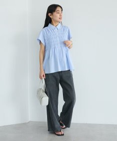 CRAFT STANDARD BOUTIQUE シャーリングショートスリーブブラウス