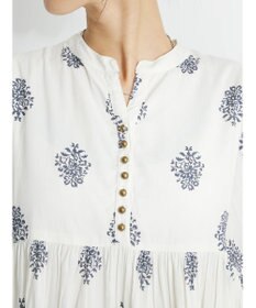 CRAFT STANDARD BOUTIQUE インド綿混フラワーモチーフワンピース