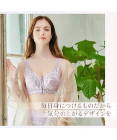 BRADELIS New York 【BRADELIS NewYork peace / ノンワイヤー・フロント留め・スッキリ着痩せ】細く見えるフロントファスナーブラ23 S～5L