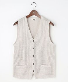 JOSEPH ABBOUD 【エコ素材和紙使用・日本素材】和紙杢メッシュクルーネック ニットジレ