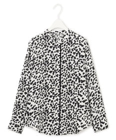 ICB 【WEB限定カラーあり・速乾・洗える】BackSatinAmunzen バンドカラーブラウス