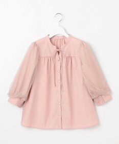 Feroux 袖チュールリボンスキッパー ブラウス